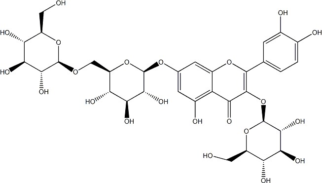 槲皮素-3-O-β-D-葡糖糖-7-O-β-D-龍膽雙糖苷